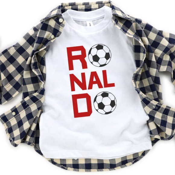 Handmade Other - Youth Ronaldo Soccer Shirt | Ronaldo Name Design with Soccer Ball O's